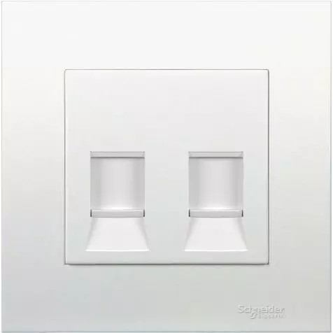 Schneider Vivace, Data Socket, 2G, Category 5e Data Outlet with Shutter, White - KB32RJ5E