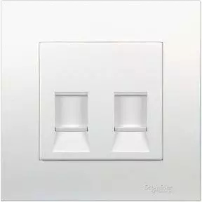 Schneider Vivace, Data Socket, 2G, Category 6 Data Outlet with Shutter, White - KB32RJ6