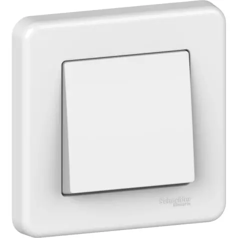 Schneider Leona, Sakelar, 1G, 1 way, 10AX, lift terminals, White - LNA0100321