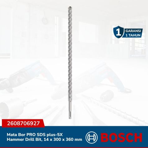 BOSCH Mata Bor PRO SDS plus-5X Hammer Drill Bit, 14 x 300 x 360 mm - 2608706927