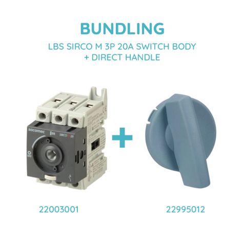 Socomec LBS SIRCO M 3P 20A SWITCH BODY + DIRECT HANDLE - 22003001 + 22995012