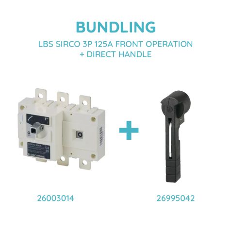 Socomec LBS SIRCO 3P 125A FRONT OPERATION + DIRECT HANDLE - 26003014 + 26995042