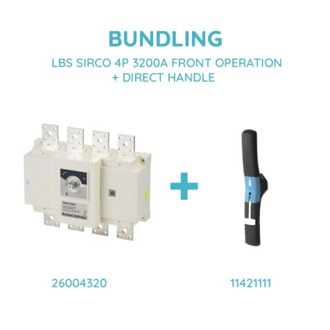 Socomec LBS SIRCO 4P 3200A FRONT OPERATION + DIRECT HANDLE - 26004320+ 11421111