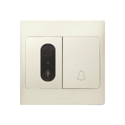 Legrand Mallia - Bell Push + DND/Clean Up - white - with frame