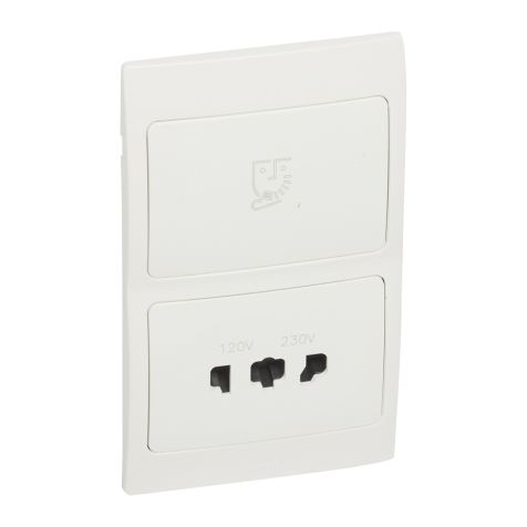 Legrand Mallia - Shaver socket - white - with frame - 281135