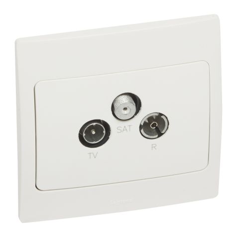 Legrand Mallia - TV-R-SAT socket - white - with frame - 281157