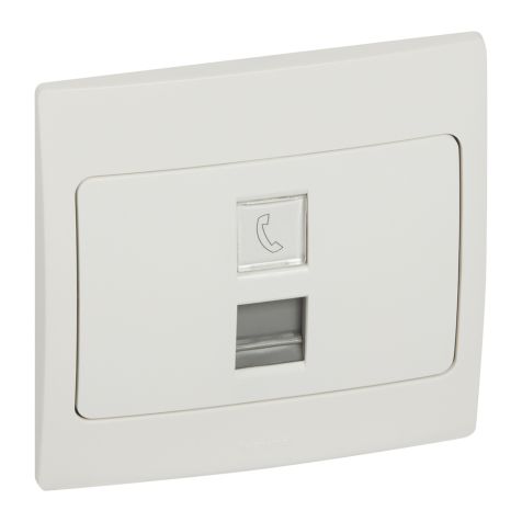 Legrand Mallia - RJ11 - white - with frame