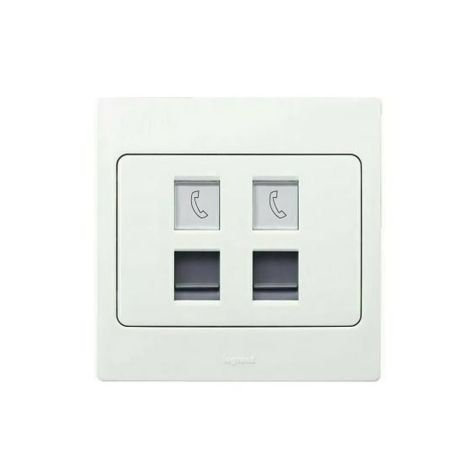 Legrand Mallia - double RJ11 - white - with frame - 281163