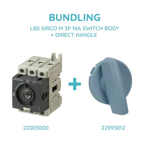 Socomec LBS SIRCO M 3P 16A SWITCH BODY + DIRECT HANDLE - 22003000 + 22995012