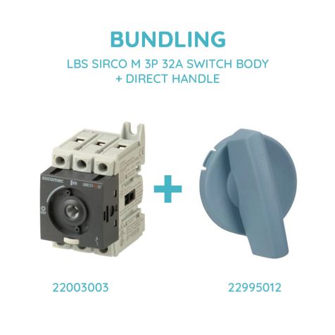 Socomec LBS SIRCO M 3P 32A SWITCH BODY + DIRECT HANDLE - 22003003 + 22995012