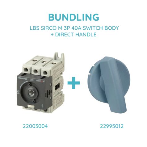 Socomec LBS SIRCO M 3P 40A SWITCH BODY + DIRECT HANDLE - 22003004 + 22995012