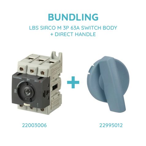 Socomec LBS SIRCO M 3P 63A SWITCH BODY + DIRECT HANDLE - 22003006 + 22995012