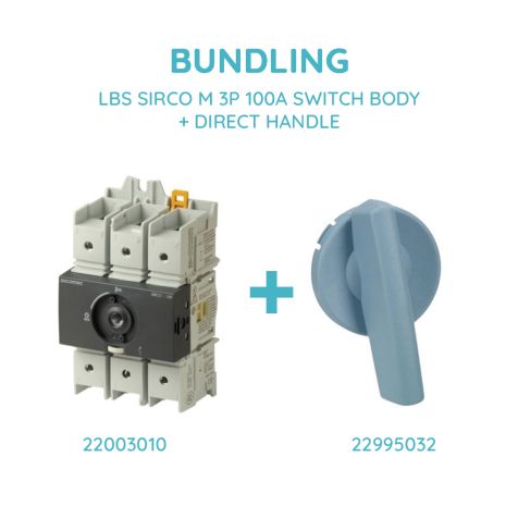 Socomec LBS SIRCO M 3P 100A SWITCH BODY + DIRECT HANDLE - 22003010 + 22995032
