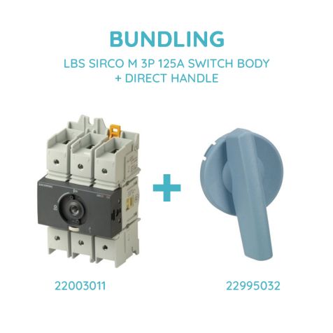 Socomec LBS SIRCO M 3P 125A SWITCH BODY + DIRECT HANDLE - 22003011 + 22995032