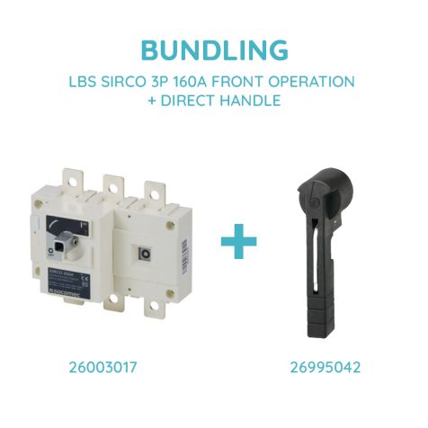 Socomec LBS SIRCO 3P 160A FRONT OPERATION + DIRECT HANDLE - 26003017 + 26995042