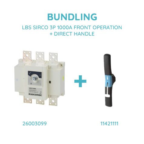 Socomec LBS SIRCO 3P 1000A FRONT OPERATION + DIRECT HANDLE - 26003099 + 11421111