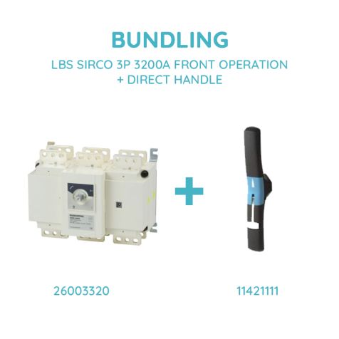 Socomec LBS SIRCO 3P 3200A FRONT OPERATION + DIRECT HANDLE - 26003320+ 11421111