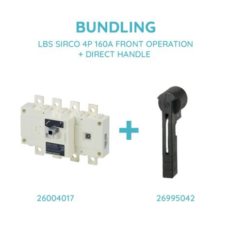 Socomec LBS SIRCO 4P 160A FRONT OPERATION + DIRECT HANDLE - 26004017 + 26995042