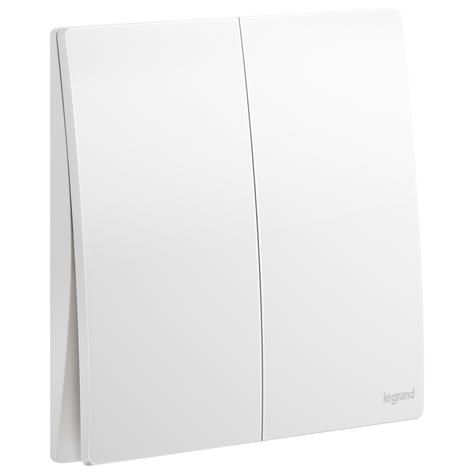 Legrand Mallia Senses 2G 1W 16AX switch, Matt White - 281002MW