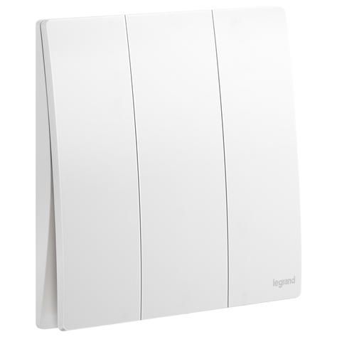 Legrand Mallia Senses 3G 1W 16AX switch, Matt White - 281004MW