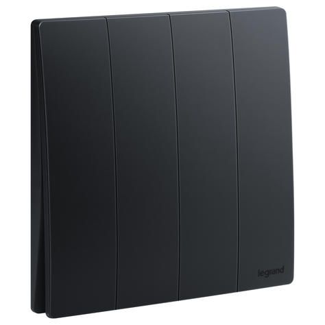 Legrand Mallia Senses 4G 1W 16AX switch, Matt Black - 281006MB