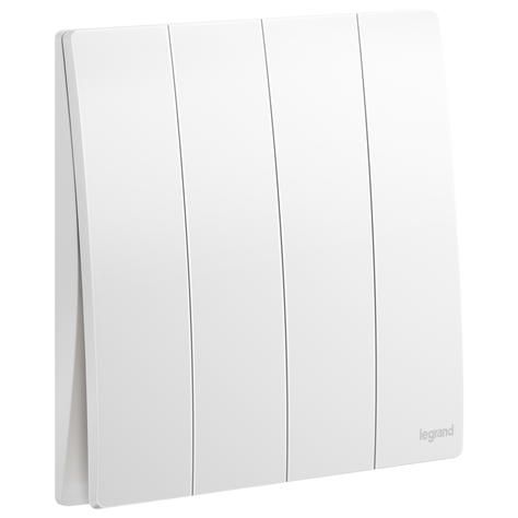 Legrand Mallia Senses 4G 1W 16AX switch, Matt White - 281006MW