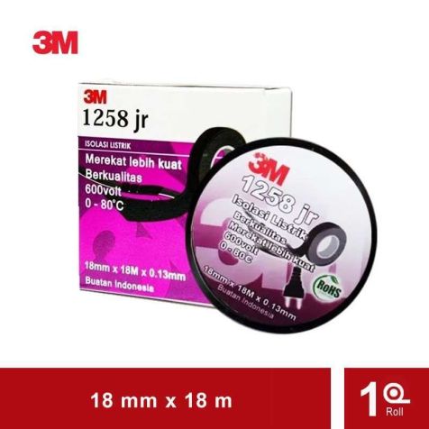 3M 1258jr Black Vinyl Tape