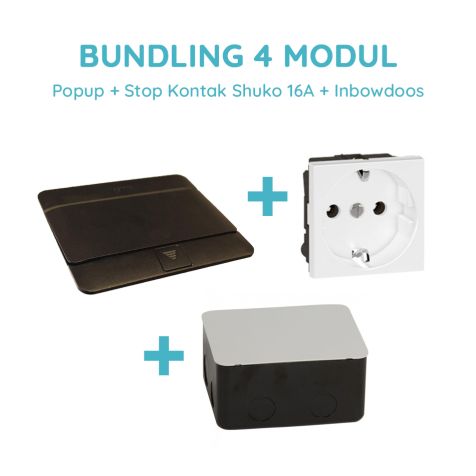 Legrand Bundling Popup Noir 4 Modul + Stop Kontak Shuko 16A dengan CP