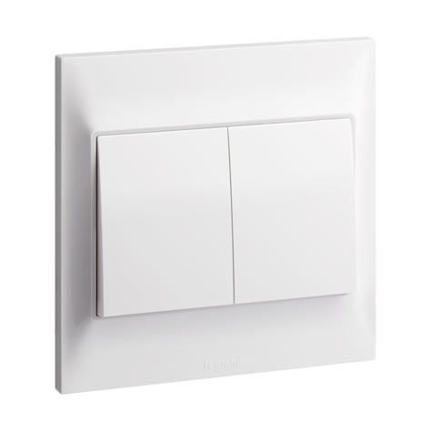 Legrand Belanko S 2G 1W 16AX switch, White - 617602