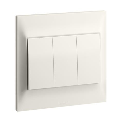 Legrand Belanko S 3G 1W 16AX switch, Ivory - 617804