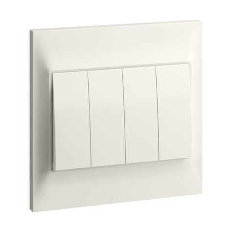 Legrand Belanko S 4G 1W 16AX switch, Ivory - 617806