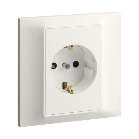Legrand Belanko S 1G German standard 16A socket outlet with shutter - Ivory - 617856
