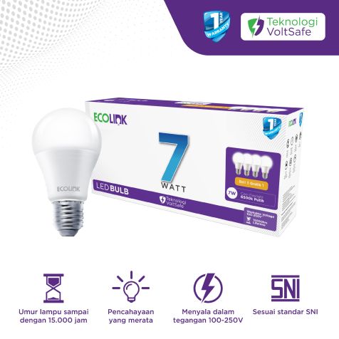 Ecolink LED Bulb Multipack 7W E27 6500K