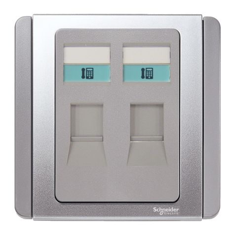 Schneider 2 Gang RJ11 4 Pin Telephone Outlet