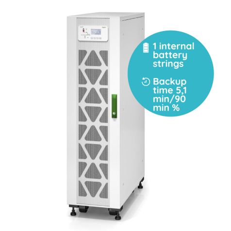 Schneider Easy UPS 3S 15 kVA 400V 3:3 UPS, 1 internal 7Ah modular battery string, expandable to 3