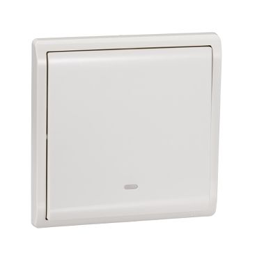 Schneider Pieno, Switch, 1G, 2W, 16AX, 250V, switch with fluorescent locator, White - E8231L2F_WE_G3