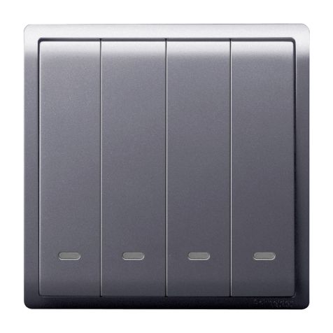 Schneider Pieno - 10AX 250V 4 gang 2 way switch with fluorescent locator - E8234L2F_LS_G3