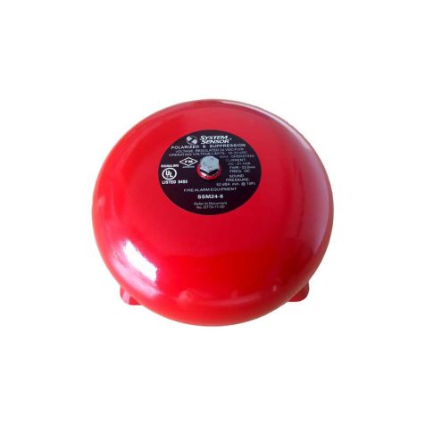 Notifier Alarm Bell 6 inch, 24 VDC, polarized, 82 dBA - SSM24-6