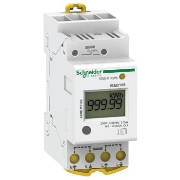 Schneider modular single phase power meter iEM2105 - 230V - 63A with pulse - A9MEM2105