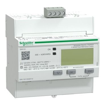Schneider iEM3155 energy meter - 63 A - Modbus - 1 digital I - 1 digital O - multi-tariff - MID - A9MEM3155