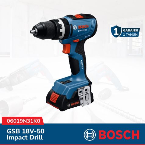 BOSCH GSB 18V-65 Mesin Bor Tembok Baterai Professional Cordless Impact Drill/Drivers - 06019N31K0