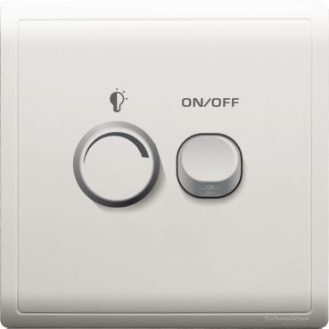 Schneider 450W 240V 1 Gang Dimmer with Switch, White - E8232RD450U_WE_G1
