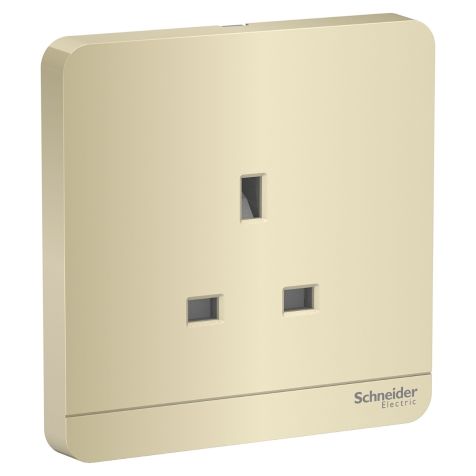 Schneider AvatarOn, Socket Outlet, 3P, 13A, British BS 1363A, Wine Gold - E83426_WG