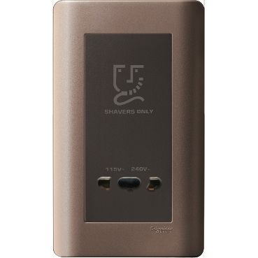 Schneider Zencelo, Shaver Socket, Vertical, Silver Bronze - E84T727V_SZ