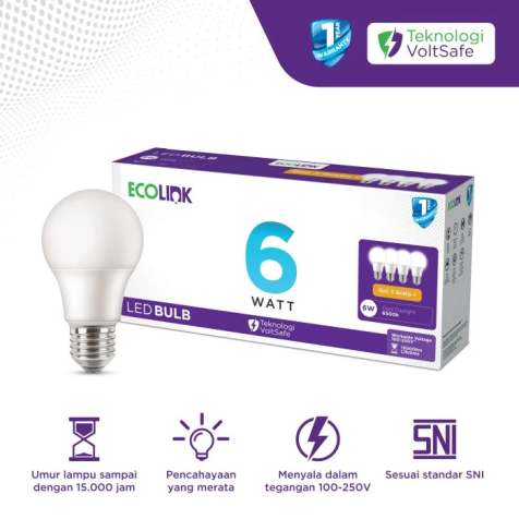 Ecolink LED Bulb Multipack 6W E27 6500K