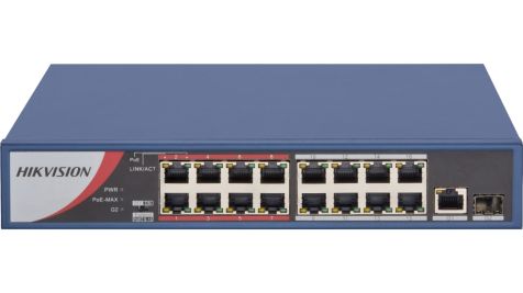 Hikvision 16 Port Fast Ethernet Unmanaged POE Switch