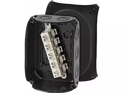 Hensel Cable Junction Box 130x180x77 with terminal 4-10  sq.mm BLACK WITH KG - KF 1010 B