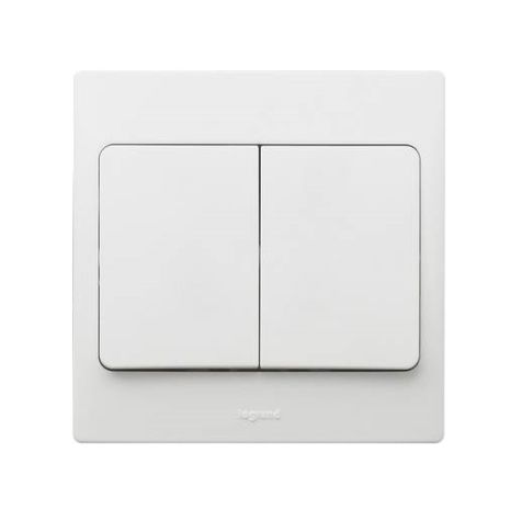 Legrand Mallia - 2G1w switch - white - with frame