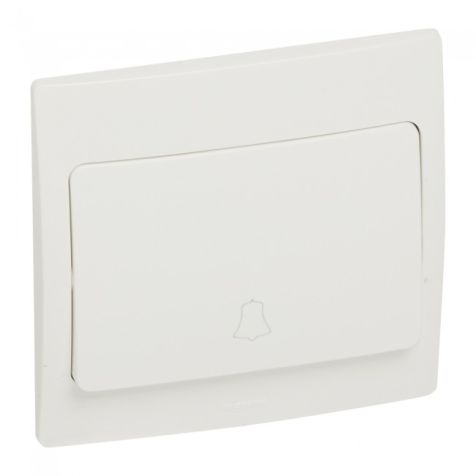Legrand Mallia - push switch with bell marking - white - with frame