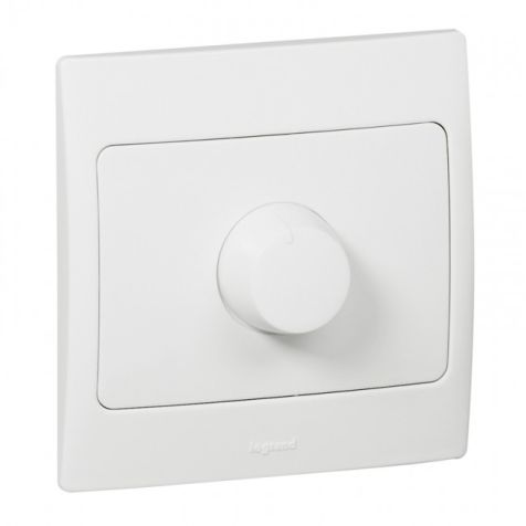 Legrand Mallia - 500W rotary dimmer - white - with frame